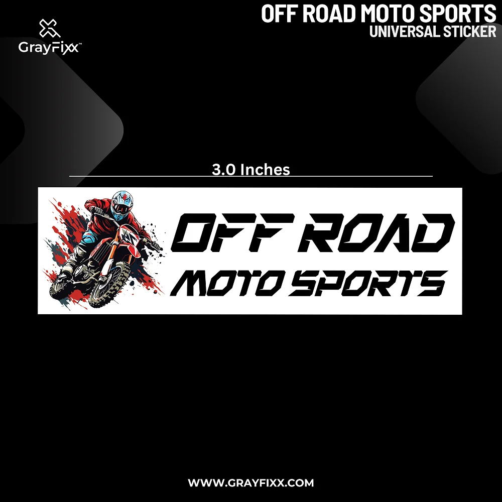 Off Road Motor Cross Universal Sticker | Printed In Premium Gloss Vinyl With FPF(Fade Protection Film), Water Proof, Precut Sticker, Pack Of 1